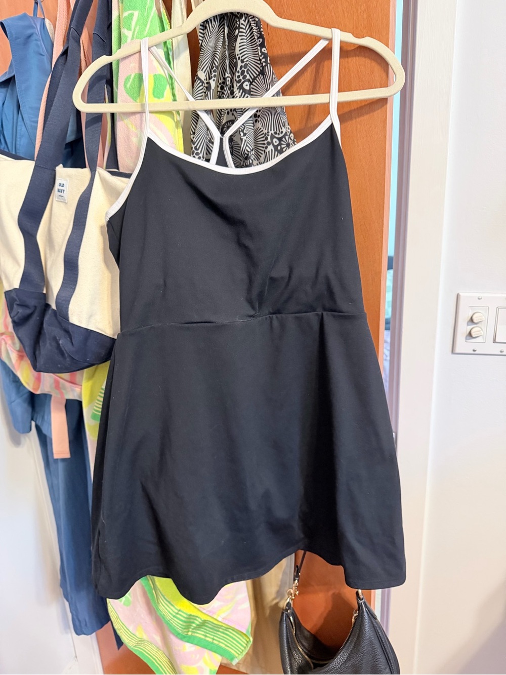 Gap Black Exercise Dress with White Trim